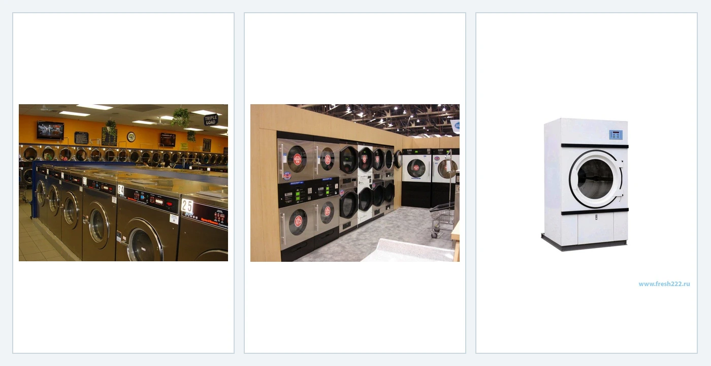 commercial dryer sizing workflow: Commercial dryer and laundromat equipment examples