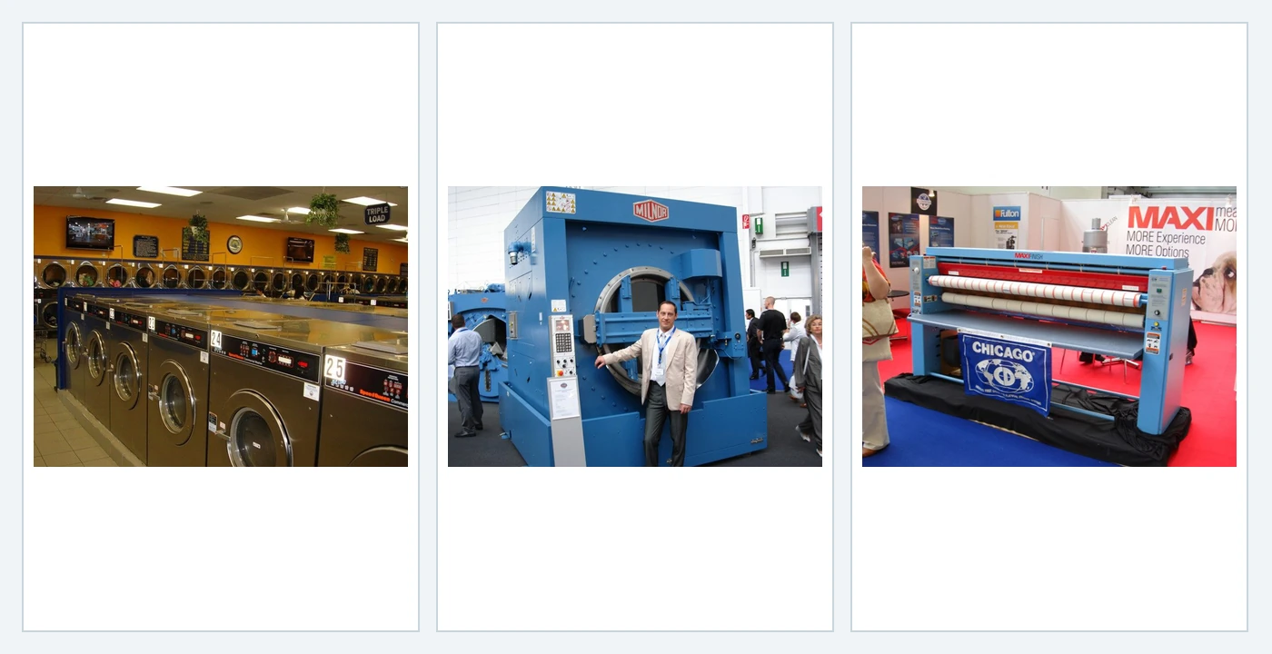 Commercial laundry equipment and workflow examples