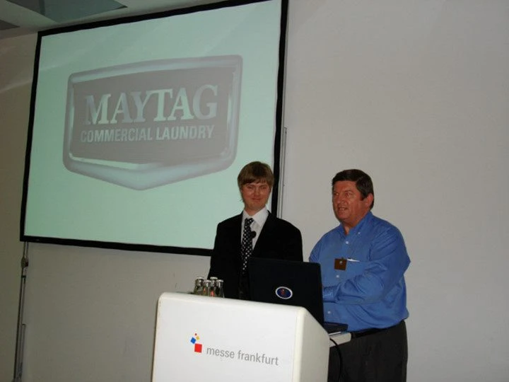 Commercial laundry presentation at an exhibition